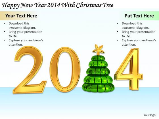 Stock Photo Business Plan Strategy Happy New Year 2014 With Christmas Tree Stock Photos