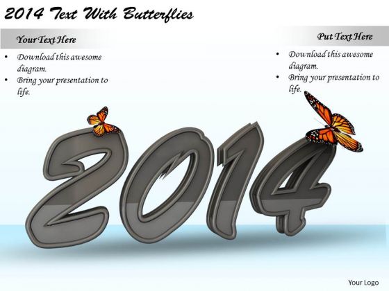 Stock Photo Business Strategy Innovation 2014 Text With Butterflies Clipart