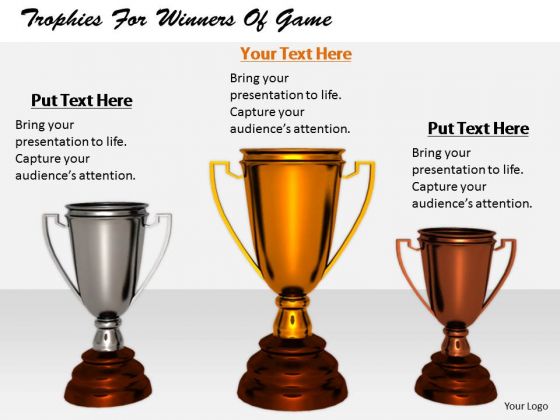 Stock Photo Business Strategy Plan Trophies For Winners Of Game Stock Photo Business Strategy Plan Trophies For Winners Of Game