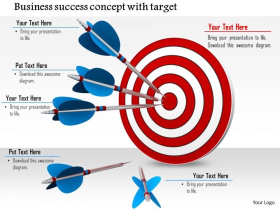 Stock Photo Business Success Concept With Target Illustration PowerPoint Slide Stock Photo Business Success Concept With Target Illustration PowerPoint Slide