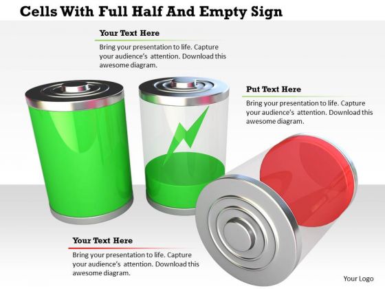 Stock Photo Cells With Full Half And Empty Sign PowerPoint Slide Stock Photo Cells With Full Half And Empty Sign PowerPoint Slide