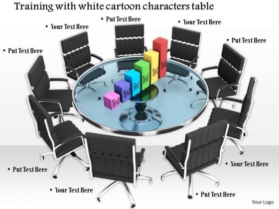 Stock Photo Chairs Around Table With Bar Graph PowerPoint Slide Stock Photo Chairs Around Table With Bar Graph PowerPoint Slide