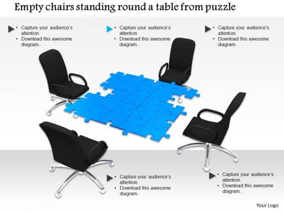 Stock Photo Chairs Around The Table To Show Meeting PowerPoint Slide Stock Photo Chairs Around The Table To Show Meeting PowerPoint Slide