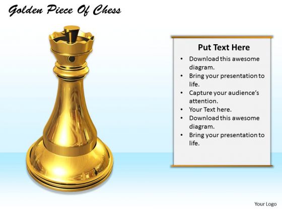 Stock Photo Chess King In Golden Color PowerPoint Slide Stock Photo Chess King In Golden Color PowerPoint Slide