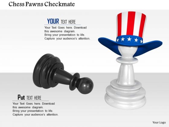 Stock Photo Chess Pawns Checkmate PowerPoint Slide
