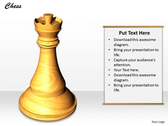 Stock Photo Chess Queen On White Background PowerPoint Slide Stock Photo Chess Queen On White Background PowerPoint Slide