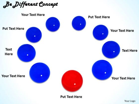 Stock Photo Circle Of Blue Balls With Red One For Leadership PowerPoint Slide Stock Photo Circle Of Blue Balls With Red One For Leadership PowerPoint Slide