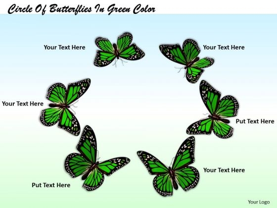 Stock Photo Circle Of Butterflies In Green Color PowerPoint Template Stock Photo Circle Of Butterflies In Green Color PowerPoint Template