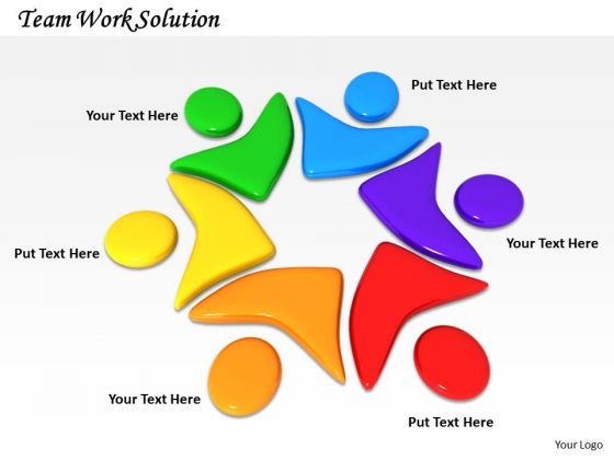 Stock Photo Colorful Human Icon For Team Work Pwerpoint Slide
