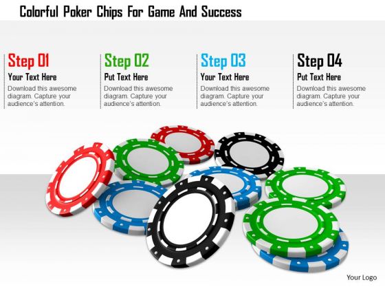 Stock Photo Colorful Poker Chips For Game And Success PowerPoint Slide Stock Photo Colorful Poker Chips For Game And Success PowerPoint Slide
