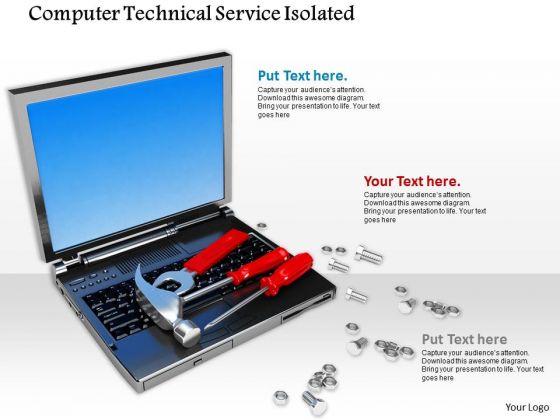 Stock Photo Computer Technical Service Tools Laptop Bolts PowerPoint Slide Stock Photo Computer Technical Service Tools Laptop Bolts PowerPoint Slide