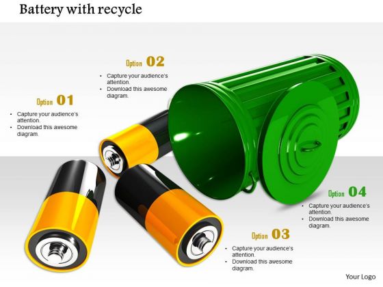 Stock Photo Conceptual Image Of Recycling Battery PowerPoint Slide