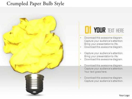 Stock Photo Crumpled Paper Bulb Style PowerPoint Slide Stock Photo Crumpled Paper Bulb Style PowerPoint Slide