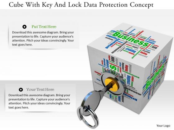 Stock Photo Cube With Key And Lock Data Protection Concept PowerPoint Slide Stock Photo Cube With Key And Lock Data Protection Concept PowerPoint Slide