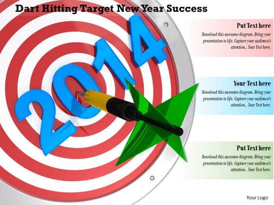 Stock Photo Dart Hitting Target New Year Success PowerPoint Slide Stock Photo Dart Hitting Target New Year Success PowerPoint Slide