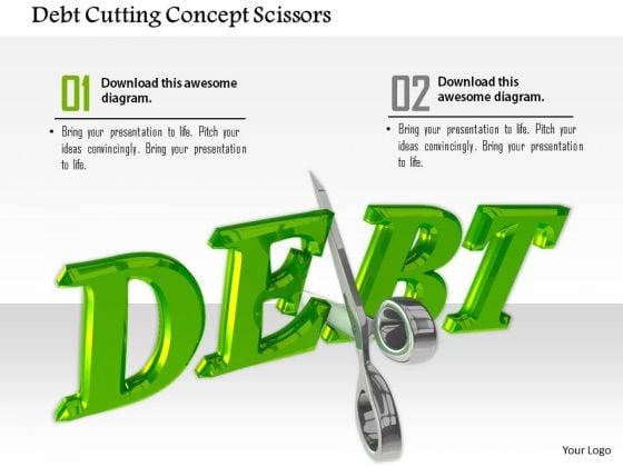 Stock Photo Debt Cutting Concept Scissors PowerPoint Slide Stock Photo Debt Cutting Concept Scissors PowerPoint Slide