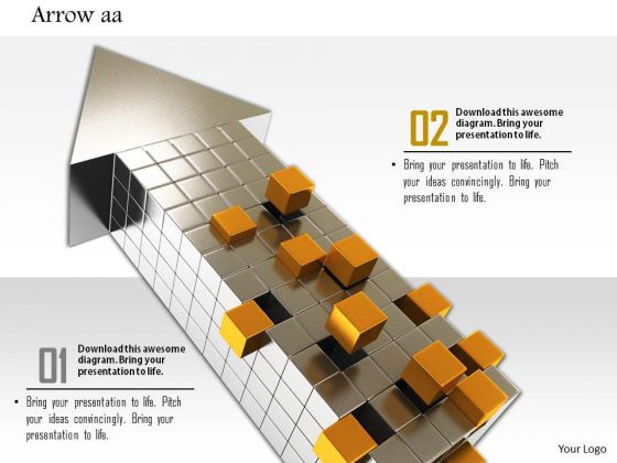 Stock Photo Design Of Arrow With Yellow Cubes PowerPoint Slide Stock Photo Design Of Arrow With Yellow Cubes PowerPoint Slide