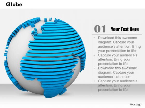 Stock Photo Design Of Blue And White Globe PowerPoint Slide Stock Photo Design Of Blue And White Globe PowerPoint Slide