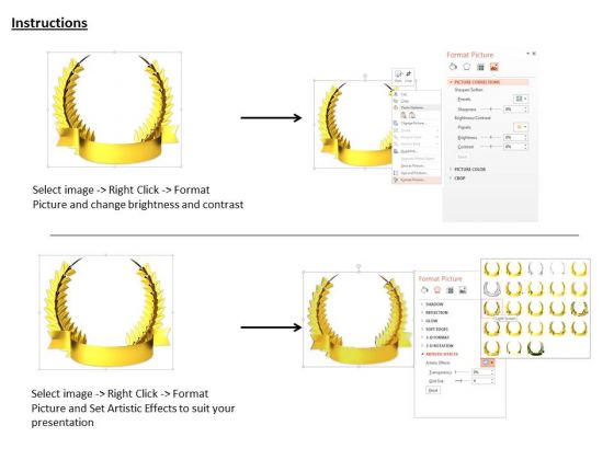 Stock Photo Design Of Golden Wreath Award Pwerpoint Slide engaging interactive