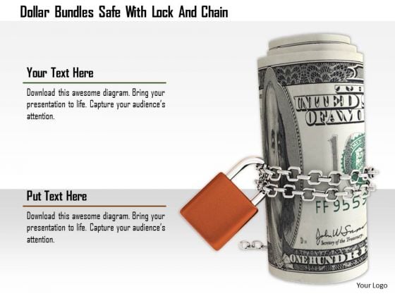 Stock Photo Dollar Bundles Safe With Lock And Chain Image Graphics For PowerPoint Slide Stock Photo Dollar Bundles Safe With Lock And Chain Image Graphics For PowerPoint Slide