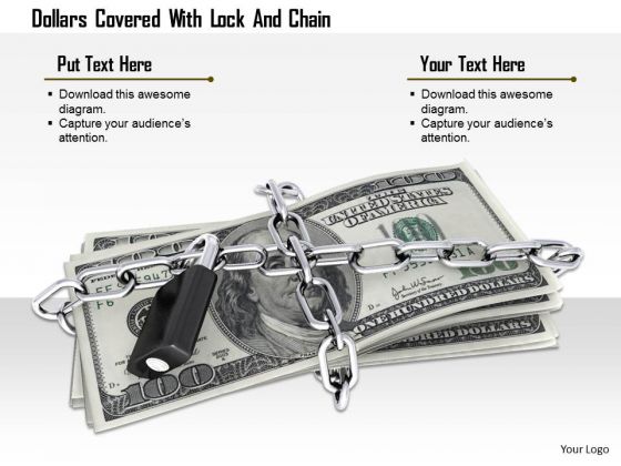 Stock Photo Dollars Covered With Lock And Chain PowerPoint Slide Stock Photo Dollars Covered With Lock And Chain PowerPoint Slide