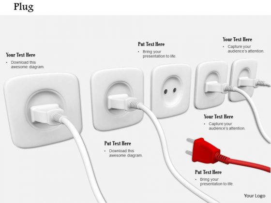 Stock Photo Electricity Plugs In Sockets PowerPoint Slide