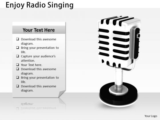 Stock Photo Enjoy Radio Singing PowerPoint Template Stock Photo Enjoy Radio Singing PowerPoint Template
