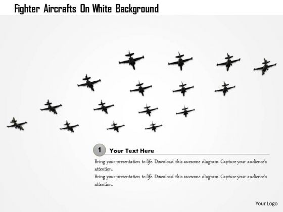 Stock Photo Fighter Aircrafts On White Background PowerPoint Slide Stock Photo Fighter Aircrafts On White Background PowerPoint Slide