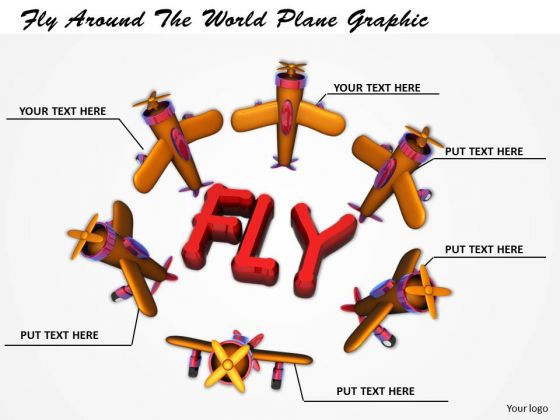 Stock Photo Fly Around The World Plane Graphic PowerPoint Template