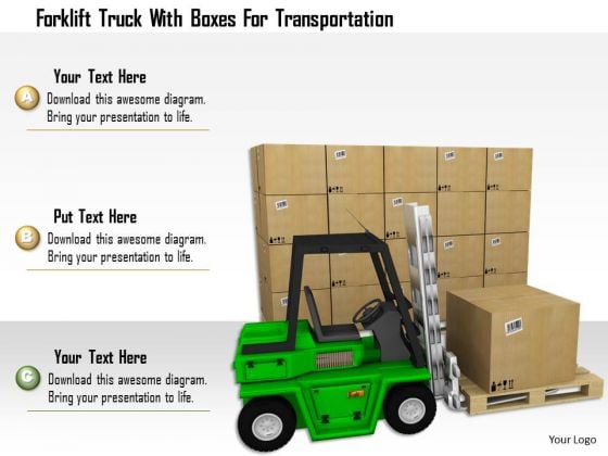 Stock Photo Forklift Truck With Boxes For Transportation PowerPoint Slide Stock Photo Forklift Truck With Boxes For Transportation PowerPoint Slide