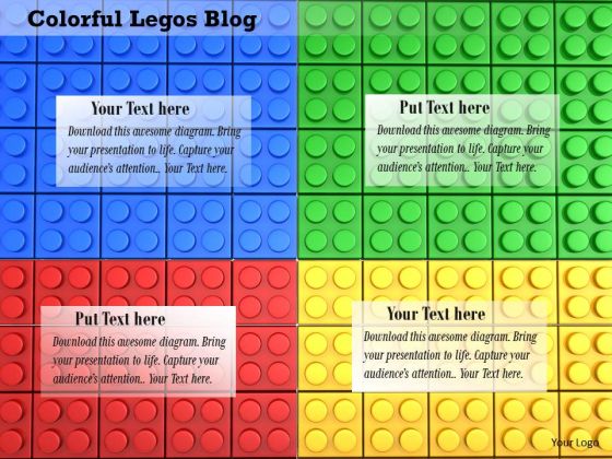 Stock Photo Four Segments With Lego Blocks Design PowerPoint Slide Stock Photo Four Segments With Lego Blocks Design PowerPoint Slide