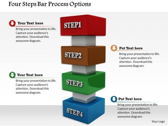 Stock Photo Four Steps Bar Process Options PowerPoint Slide Stock Photo Four Steps Bar Process Options PowerPoint Slide
