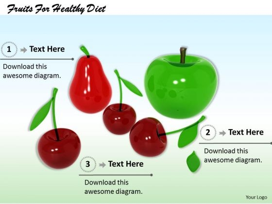 Stock Photo Fruits For Healthy Diet PowerPoint Template Stock Photo Fruits For Healthy Diet PowerPoint Template