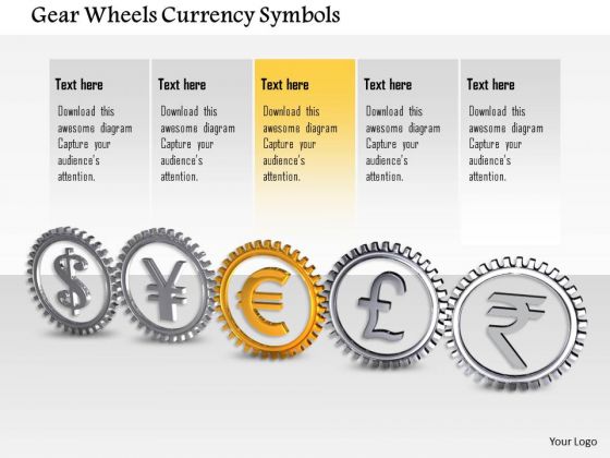 Stock Photo Gear Wheels Currency Symbols PowerPoint Slide Stock Photo Gear Wheels Currency Symbols PowerPoint Slide