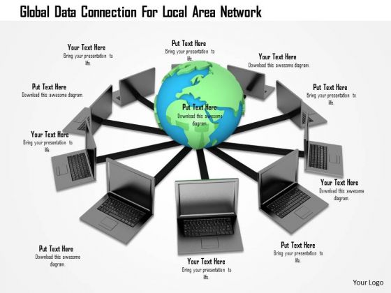 Stock Photo Global Data Connection For Local Area Network PowerPoint Slide