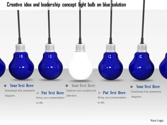 Stock Photo Glowing Bulb In Center Of Blue Bulbs PowerPoint Slide Stock Photo Glowing Bulb In Center Of Blue Bulbs PowerPoint Slide