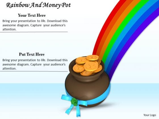 Stock Photo Gold Coins In Pot With Rainbow PowerPoint Slide Stock Photo Gold Coins In Pot With Rainbow PowerPoint Slide