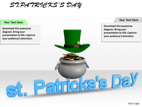 Stock Photo Gold Pot With Hat PowerPoint Slide Stock Photo Gold Pot With Hat PowerPoint Slide