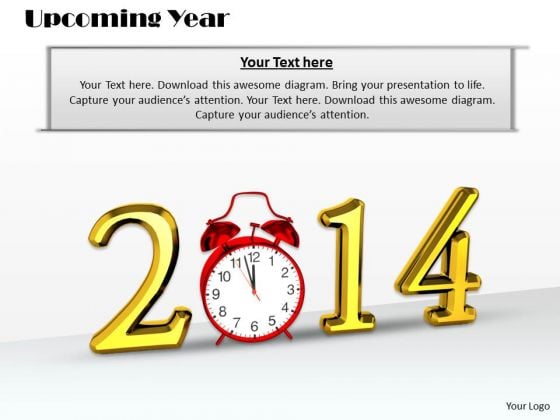 Stock Photo Golden 2014 Graphic With Red Clock PowerPoint Slide Stock Photo Golden 2014 Graphic With Red Clock PowerPoint Slide