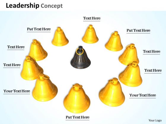 Stock Photo Golden Bells In Circle With Black Bell In Middle Shows Teamwork PowerPoint Slide Stock Photo Golden Bells In Circle With Black Bell In Middle Shows Teamwork PowerPoint Slide