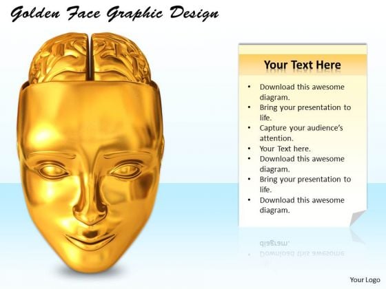 Stock Photo Golden Face Graphic Design PowerPoint Template