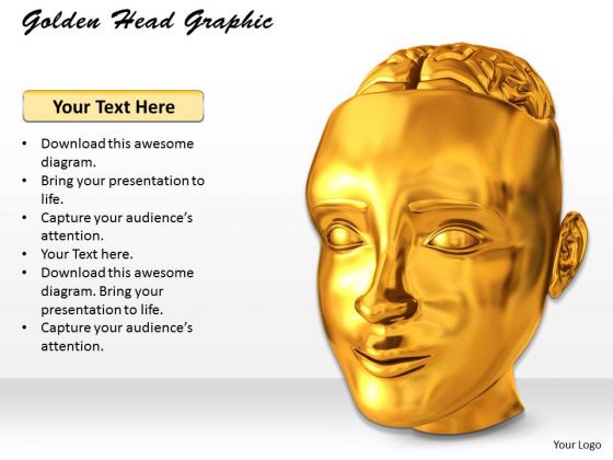 Stock Photo Golden Head Graphic PowerPoint Template Stock Photo Golden Head Graphic PowerPoint Template