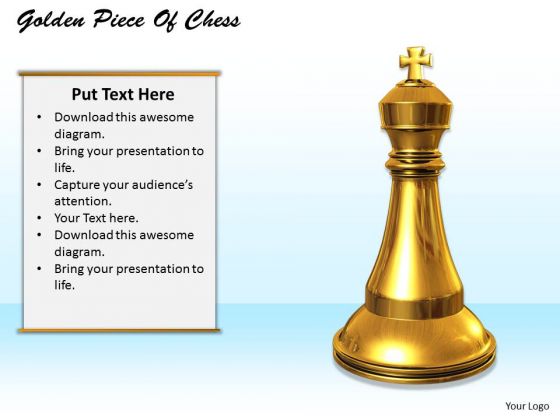 Stock Photo Golden Piece Chess Game Concept PowerPoint Slide Stock Photo Golden Piece Chess Game Concept PowerPoint Slide