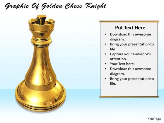 Stock Photo Graphic Of Golden Chess Knight PowerPoint Template Stock Photo Graphic Of Golden Chess Knight PowerPoint Template