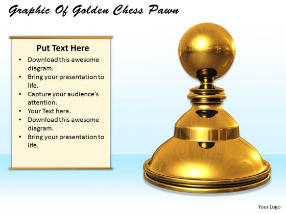 Stock Photo Graphic Of Golden Chess Pawn PowerPoint Template
