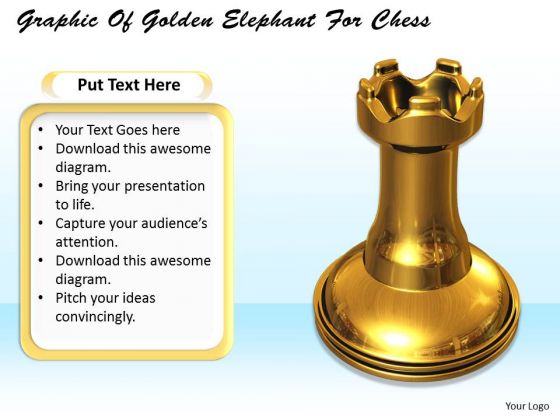 Stock Photo Graphic Of Golden Elephant For Chess PowerPoint Template Stock Photo Graphic Of Golden Elephant For Chess PowerPoint Template