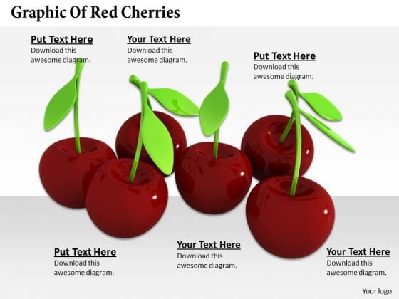 Stock Photo Graphic Of Red Cherries PowerPoint Template