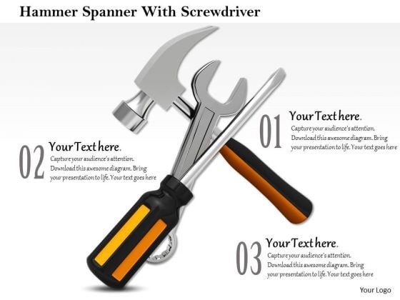 Stock Photo Graphics Of Hammer Spanner With Screwdriver PowerPoint Slide Stock Photo Graphics Of Hammer Spanner With Screwdriver PowerPoint Slide