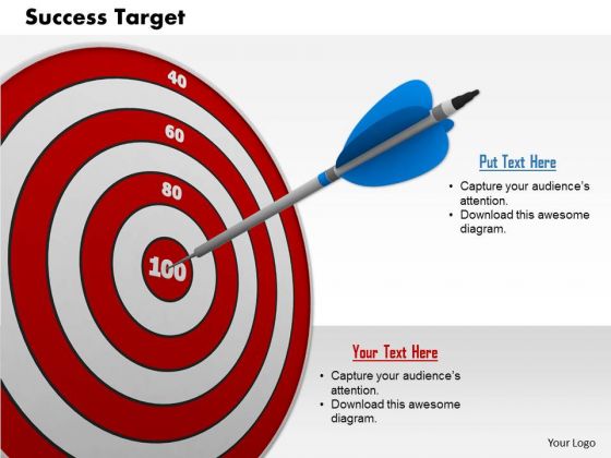 Stock Photo Graphics Of Target Achievement Pwerpoint Slide