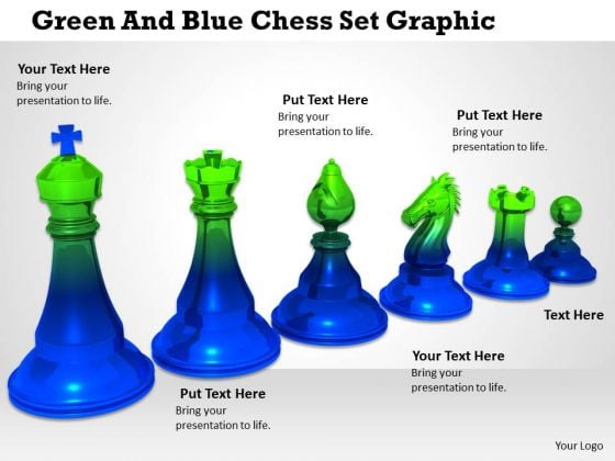 Stock Photo Green And Blue Chess Set Graphic PowerPoint Template Stock Photo Green And Blue Chess Set Graphic PowerPoint Template
